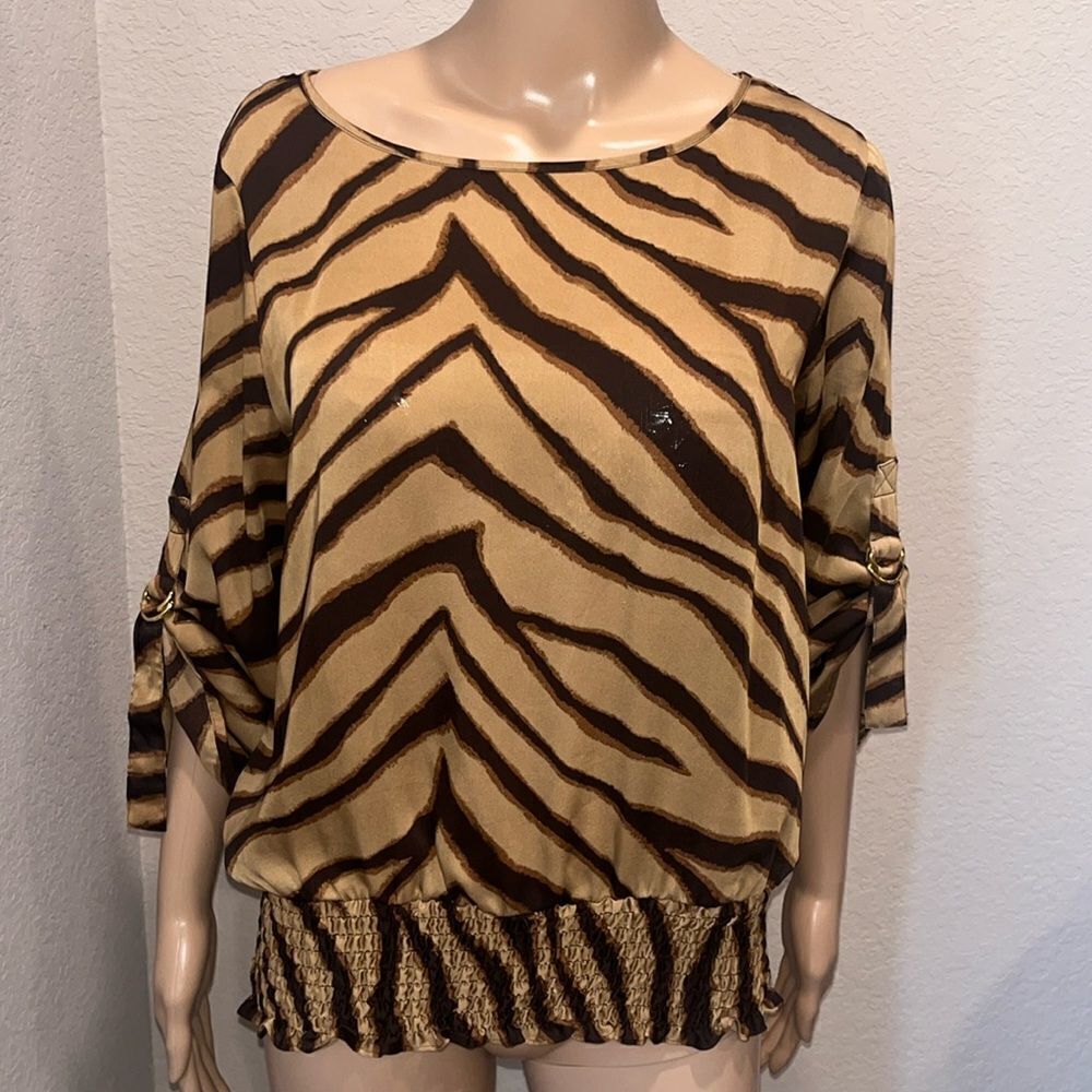 Michael Michael Kors striped animal print blouse